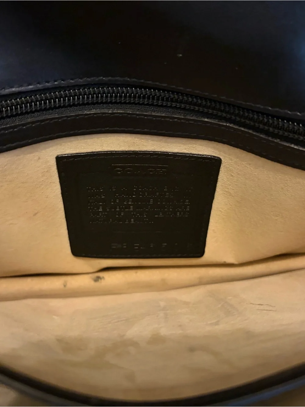 Coach Vintage Black Leather “Bridle Attaché” Executive Clutch with Gold Lock